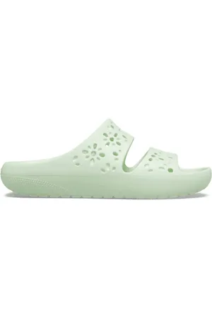 Crocs Dames Slipper Classic Floral Cut Out Sandaal Jade Tint 39/40