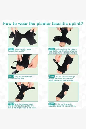 Merkloos Night Spalk Orthotische Plantar Fasciitis Drop Foot Ondersteuning Kracht Brace - Achillespees Hielspoor Relief - Compressie Sokken - links of rechts voet