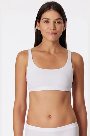 Schiesser Pure Rib bralette (1-pack) - dames bustier dubbelrib biologisch katoen zwart