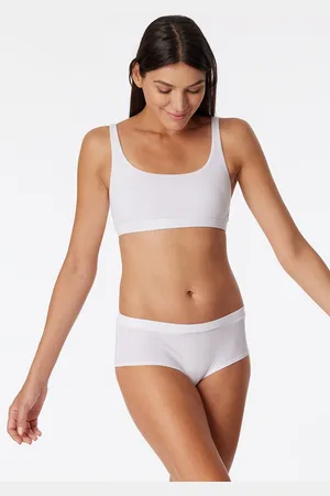 Schiesser Pure Rib bralette (1-pack) - dames bustier dubbelrib biologisch katoen zwart