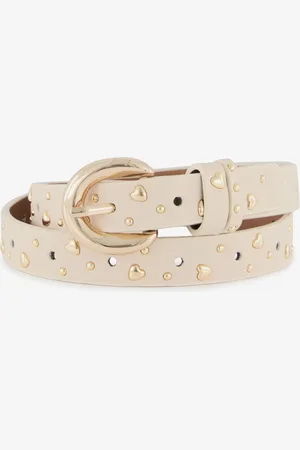 Scapino Meisjes riem met hartjes beige goud