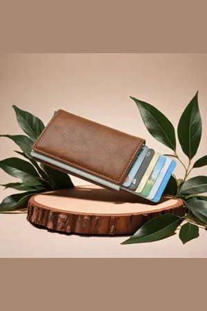 Merkloos Bruine Minimalistische RFID-Cardholder/ Portemonnee – Anti-diefstal en Stijlvol