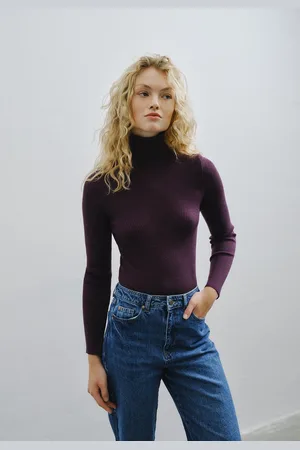 OXXO Turtle Neck Knitwear Sweater Größe L Potent Purple