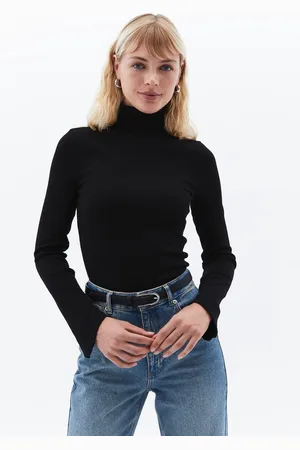 OXXO Turtle Neck Tshirt with Long Sleeves Größe XL Black