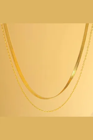 Jaynoi Dubbellaagse Roestvrijstalen Ketting Dames - Choker Halsketting in Classic Stijl