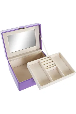 Dkd Home Decor Doos-Juwelenkistje Lila PU Hout MDF (17 x 13 x 8,5 cm)