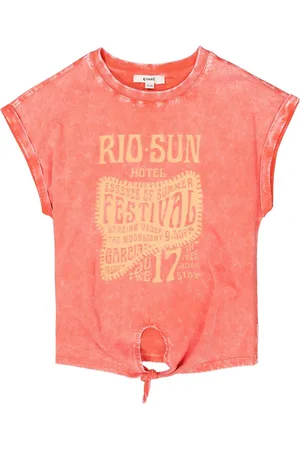 Garcia Meisjes Chest print T-shirt Rood Korte mouw
