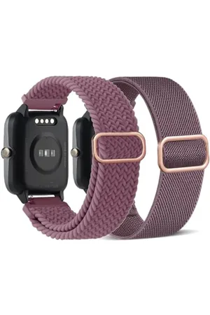 Merkloos Gevlochten rekbare nylon horlogebanden compatibel met Veryfitpro ID205L, 19 mm lus elastische stoffen bandjes voor Willful YAMAY SW020 SW021 SW023 SW025 ID205L ID205S ID205U, Fitpolo ID205L