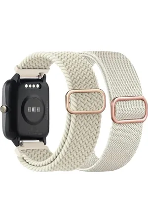 Merkloos Gevlochten rekbare nylon horlogebanden compatibel met Veryfitpro ID205L, 19 mm lus elastische stoffen bandjes voor Willful YAMAY SW020 SW021 SW023 SW025 ID205L ID205S ID205U, Fitpolo ID205L