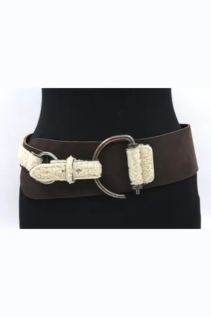 A-zone Dames afhangceintuur suede - dames riem - 9.5 cm breed - - Echt Suede - Taille: 90cm - Totale lengte riem: 105cm