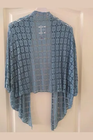 Merkloos Dames vest Vera jeansblauw bolero one size