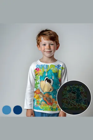 Merkloos Dino Serenade - Glow-in-the-dark pyjama - - maat 110-116 - 5 jaar - 100% katoen