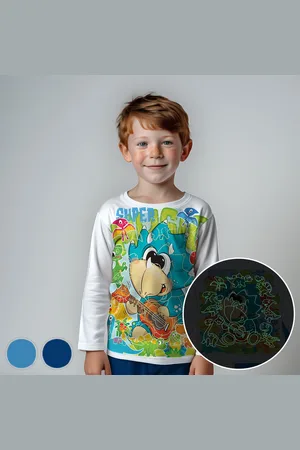 Merkloos Dino Serenade - Glow-in-the-dark pyjama - - maat 116-122 - 6 jaar - 100% katoen