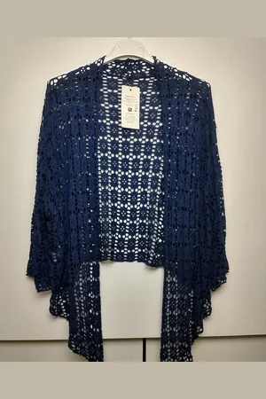 Merkloos Dames vest Vera donkerblauw bolero one size