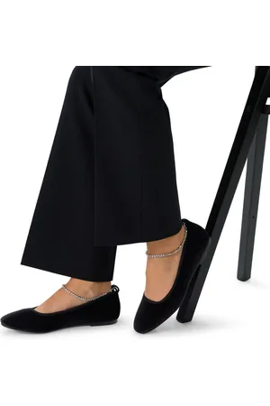 Manfield Dames - Zwarte velours ballerina