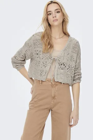ONLY Vest Onlbeach Life 7/8 O-n Cardigan Knt 15257604 Pumice Stone Dames