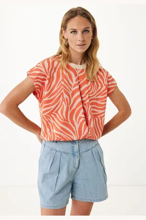 Mexx Jacquard Jersey Pattern Orange Dames