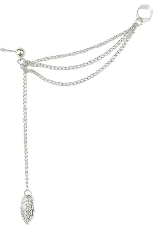 NiSy.nl Oorbel | Blad aan ketting | Clip Kwast | Hanger
