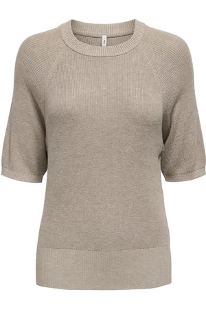 ONLY ONLLECIA LIFE SS RAGLAN O-NECK CC KNT Dames Trui - Melange