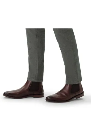 Manfield Heren - Bruine leren chelsea boots