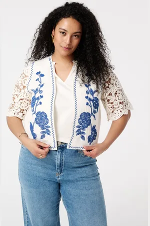 MS Mode Gilet Gilet met borduursels