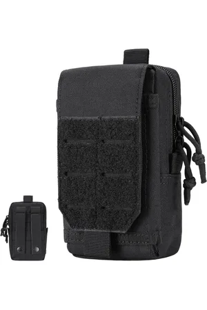 Merkloos Tactische Molle Heuptas Utility Belt Pouch met Rits EDC-tas - Zwart
