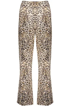 Geisha Broek Straight Fit Pantalon Met Panterprint 51232 20 Sand/black Dames