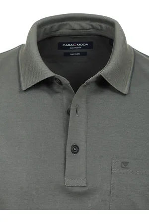 Casa Moda Poloshirt Met Borstzakje 3 Knoops Groen - 3XL