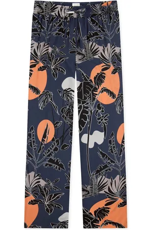 Schiesser Mix+Relax loungebroek lang - dames loungebroek lang viscose bloemenprint multicolour
