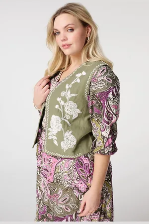 MS Mode Gilet Gilet met borduursels