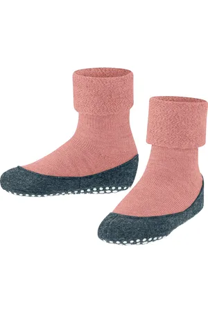 Falke Cosyshoe Teens antislip noppen merinowol huissokken pantoffels kinderen pink