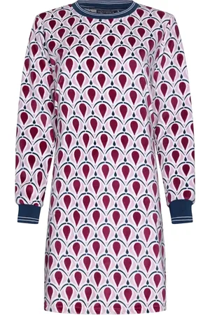 Pastunette Fleece dames nachthemd - lange mouwen - Winter nachtjapon lange mouwen - 42