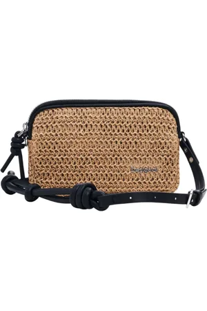 Desigual Schoudertas Julia Raffia Crossbody Bag Beige