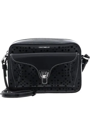 Coccinelle Leren Schoudertas Beat Cow Perforation Handbag Zwart