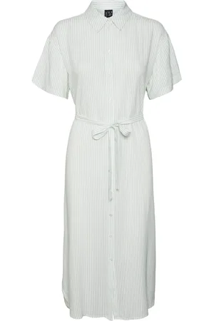 VERO MODA VMBUMPY SS CALF SHIRT DRESS WVN GA NOOS - Dames - Maxi jurken
