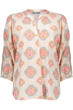 Geisha Blouse Mozaik Print Blouse 53260 20 Sand/pink Dames