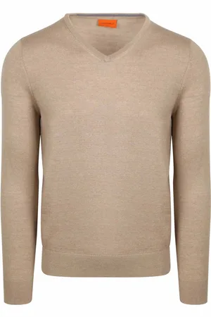 Suitable Merino Pullover V-Hals Beige