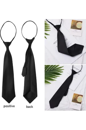 Merkloos Stropdas met Rits - Makkelijke stropdas -Zipper Tie - Zwarte Stropdas - Gemakkelijk om te hangen Stropdas - Op maat te maken stropdas - Clip On Stropdas - Kravatte