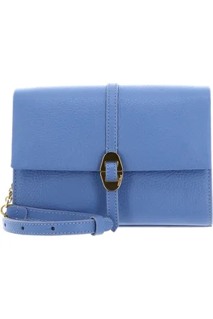 Coccinelle Leren Schoudertas Dorian Mini Bag Grained Leather Blauw