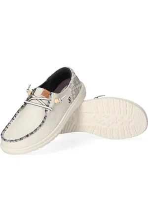 Hey dude Wendy Funk Jacquard Dames Instappers White