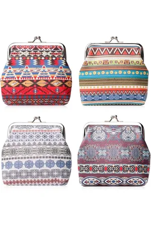 Merkloos 4-pack portemonnee schattig verander zakje koppeling portemonnee make-up tas handtas van Oyachic