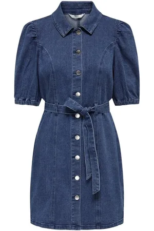 ONLY ONLVIBBE SS BELT DNM DRESS NOOS Dames Jurk - Medium Blue Denim