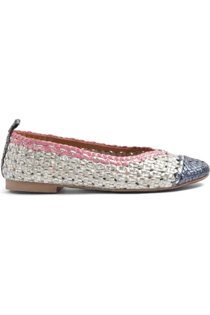 Lazamani Brisa Dames Ballerinas Leer Silver