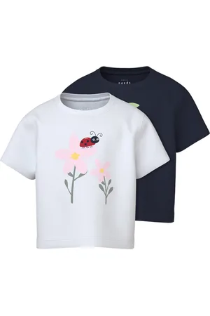NAME IT NMFVILINSE 2P SS NREG SHORT TOP Meisjes T-shirt - Bright White