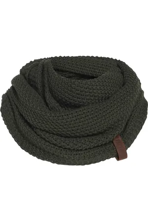 Knit Factory Coco Gebreide Colsjaal - Ronde Sjaal - Nekwarmer - Wollen Sjaal - Groene Colsjaal - Dames sjaal - Heren sjaal - Unisex - - One Size
