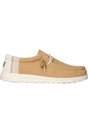 Hey dude Wally Linen Natural Heren Instappers Ocra