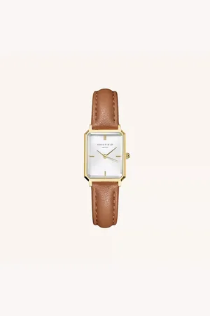 ROSEFIELD Horloge OWBLG-O85 Octagon XS White Light Brown Leather Gold