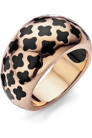 Silventi 983200139-52 Stalen ring - emaille bloem 15 mm - maat 52 - / zwart