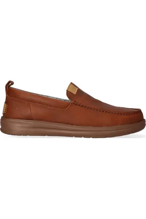 Hey dude Wally Grip Moc Craft Leather Heren Mocassins Brown