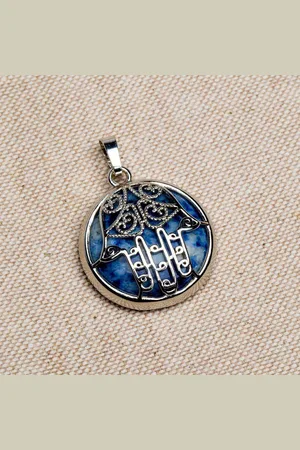 Zentana Ketting Hanger - Hamsa Gelukshandje - Sodaliet Edelsteen - Bescherming - Sieraden voor Vrouwen & Dames